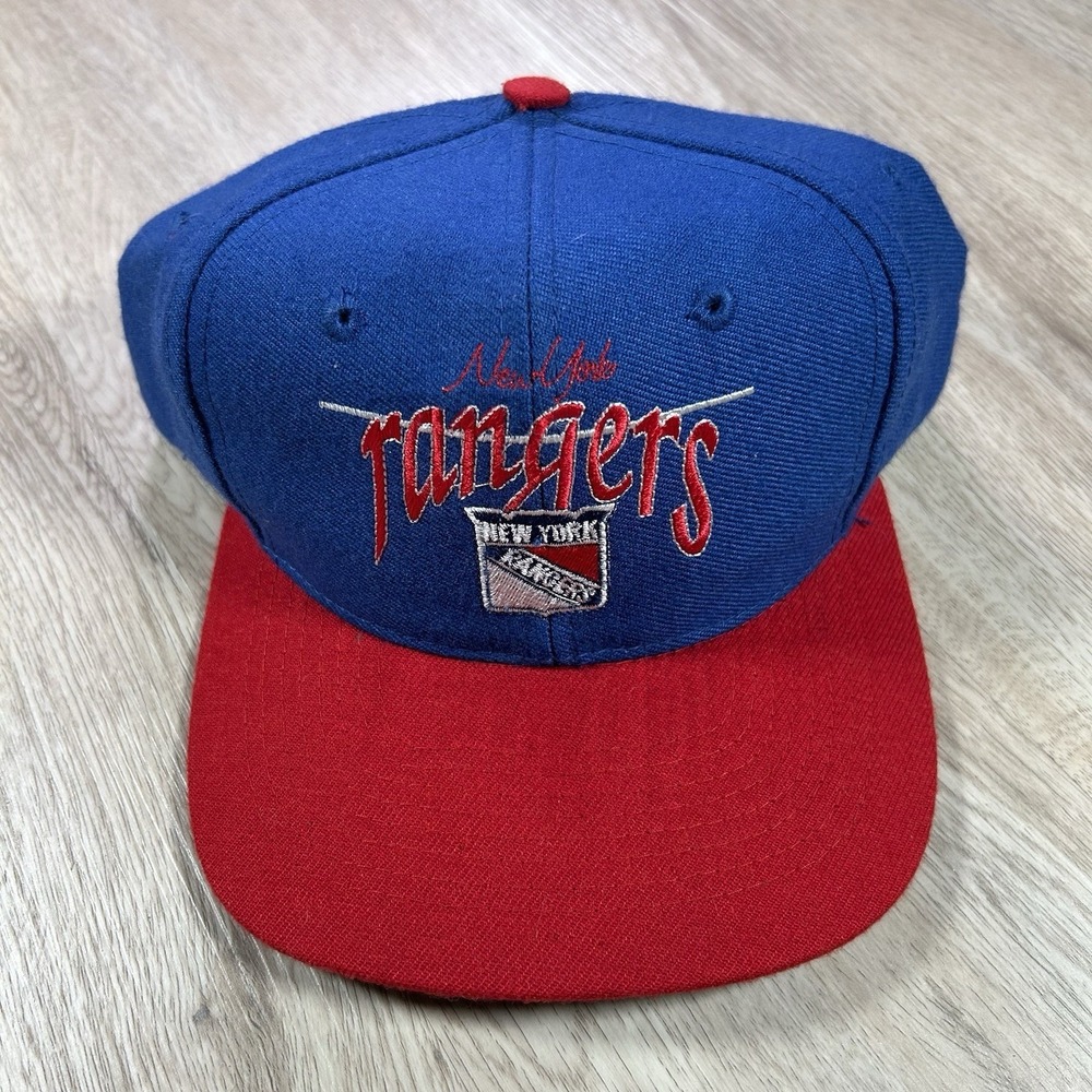 VTG New‎ York Rangers Snapback Hat NHL Hockey Blue Red The Game Wool Cap